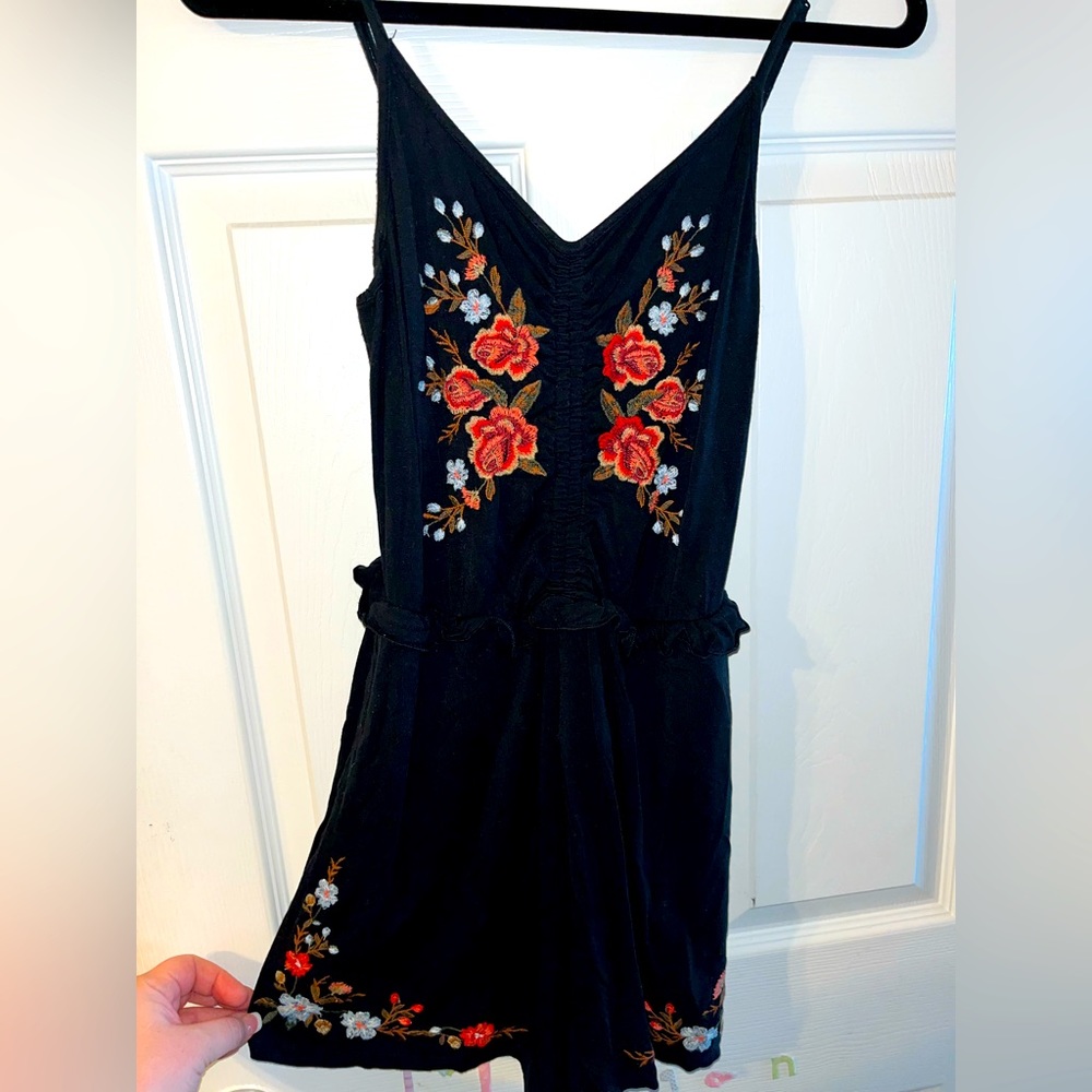 American Eagle Embroidered Romper